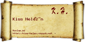 Kiss Helén névjegykártya